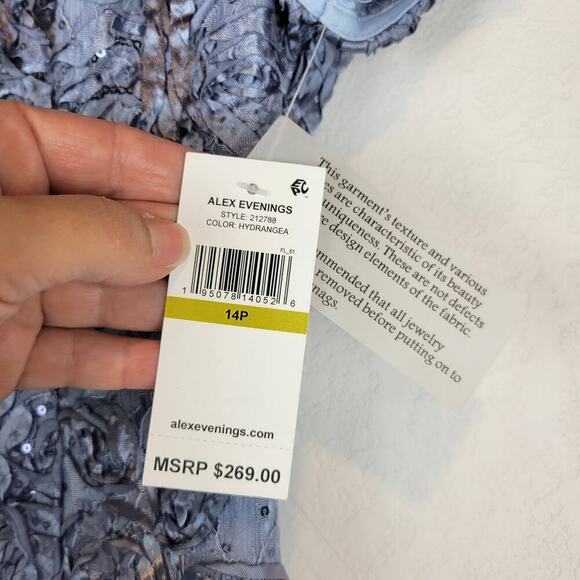 Alex Evenings Blue Lace Midi Dress - Picture 9 of 12